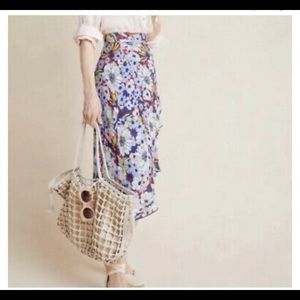 Maeve Anthropologie Floral Wrap Skirt Midi MP
